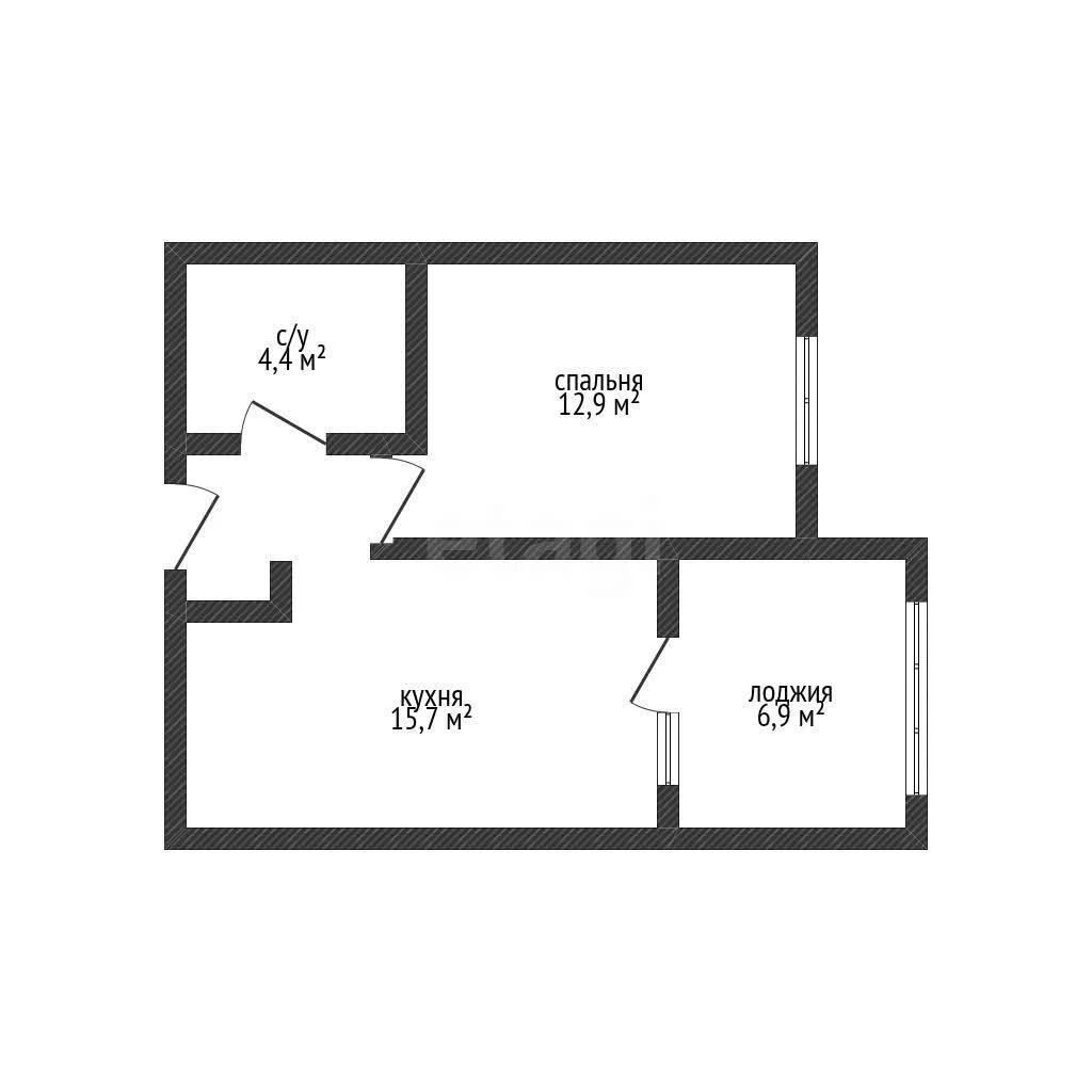 1-к квартира, 36.6м² (, 2) - миниатюра 13