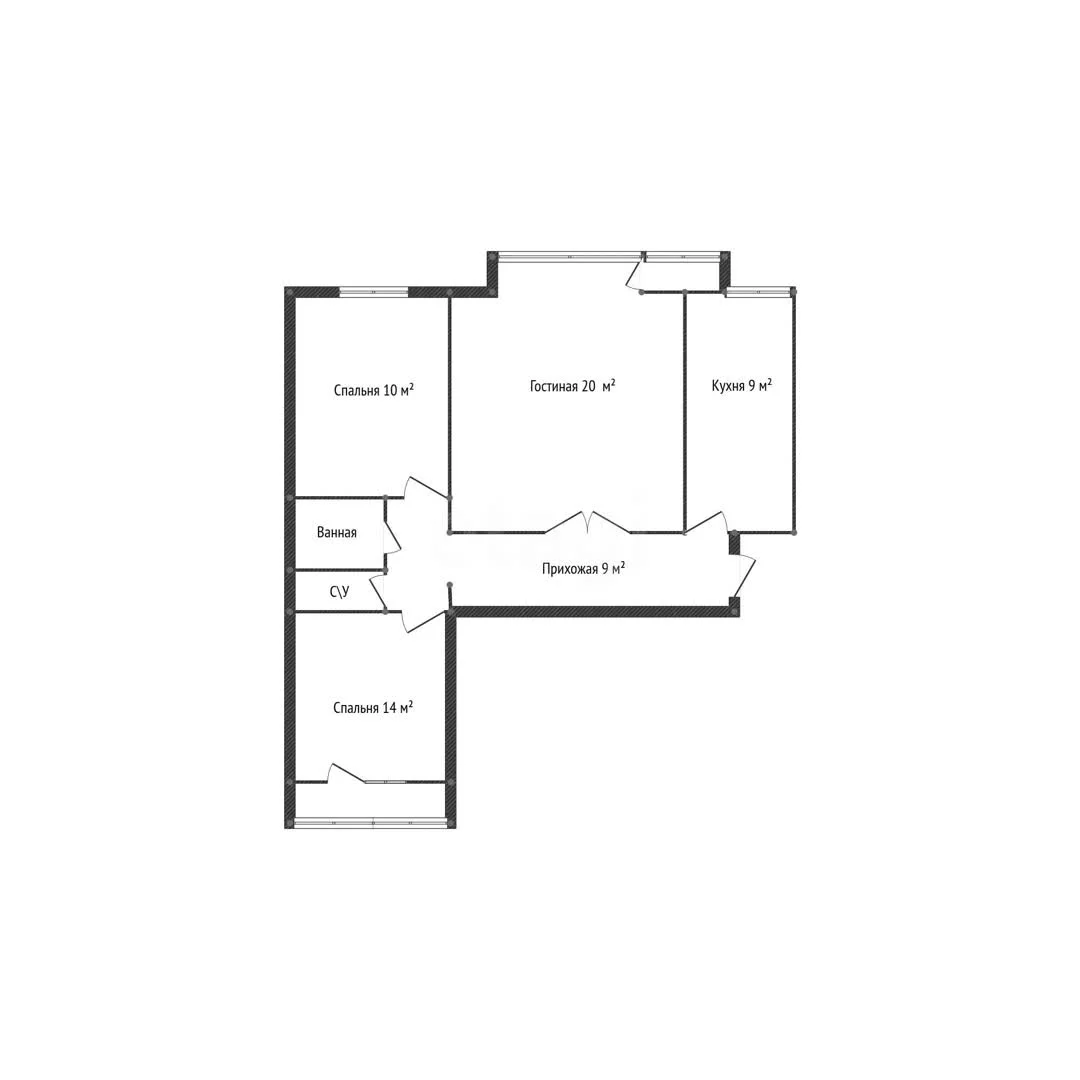 3-к квартира, 67.1м² (Севастопольская улица, 4) - миниатюра 19
