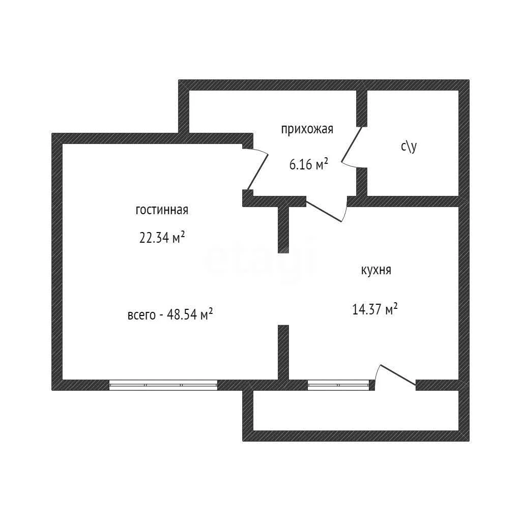 1-к квартира, 47.6м² (Октябрьская улица, 181/2) - миниатюра 11