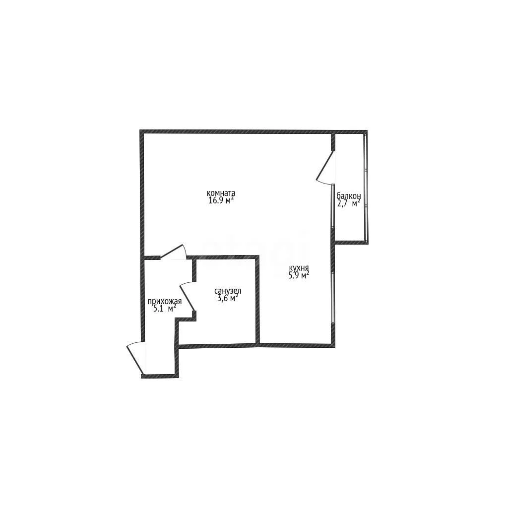 1-к квартира, 34.2м² (улица имени Тургенева, 139) - миниатюра 7
