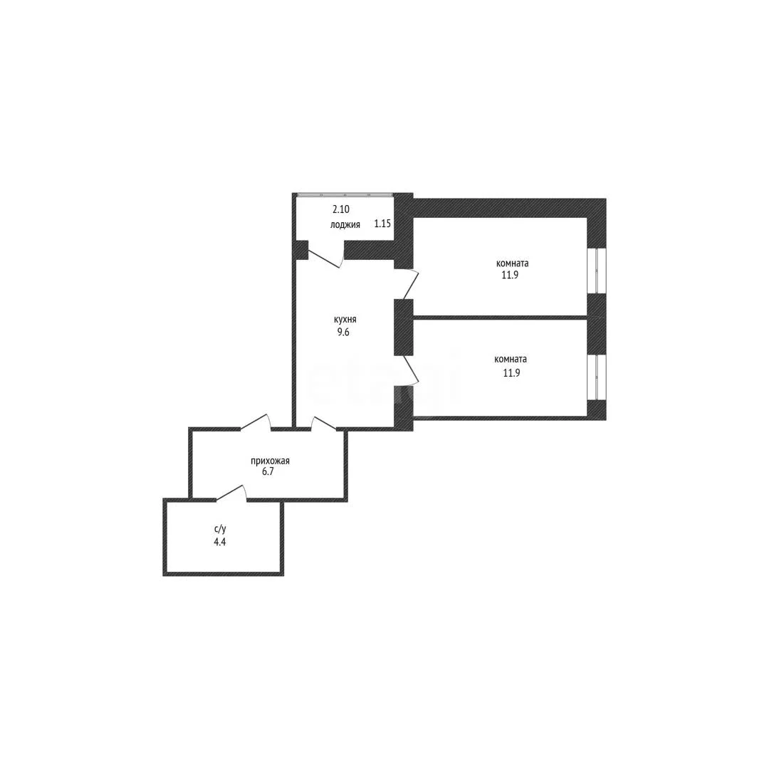 2-к квартира, 37.8м² (улица Селезнёва, 176) - миниатюра 33
