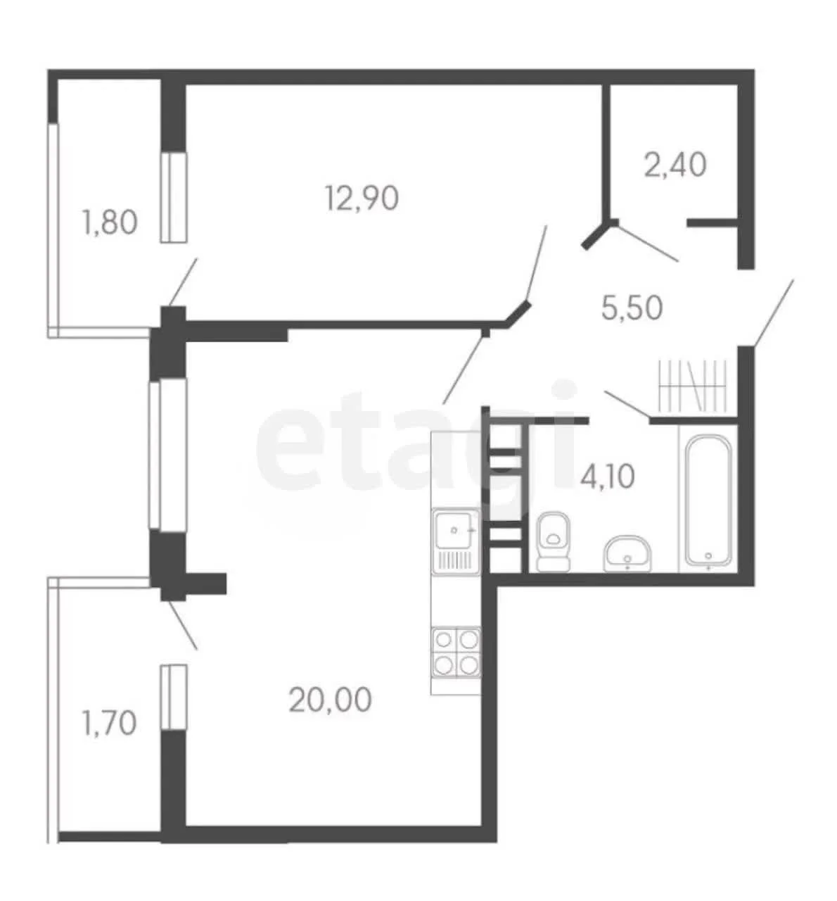 1-к квартира, 44.1м² (улица имени Героя Георгия Бочарникова, 4к1) - миниатюра 8