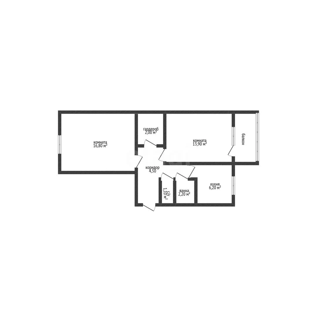 2-к квартира, 47.8м² (улица имени Игнатова, 29) - миниатюра 10