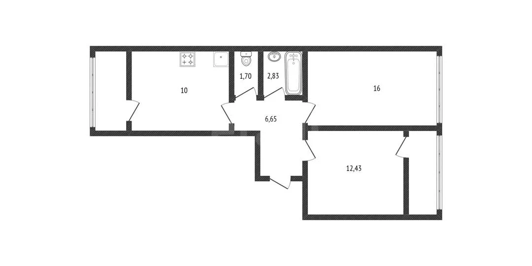 2-к квартира, 53м² (Магистральная улица, 11к1) - миниатюра 15