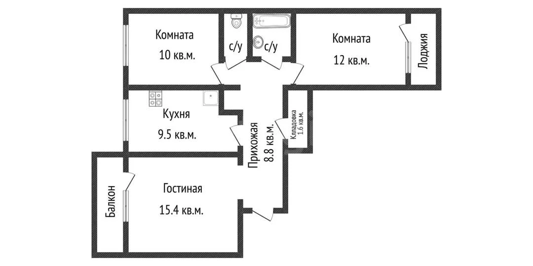 3-к квартира, 61.8м² (улица имени 40-летия Победы, 63) - миниатюра 31