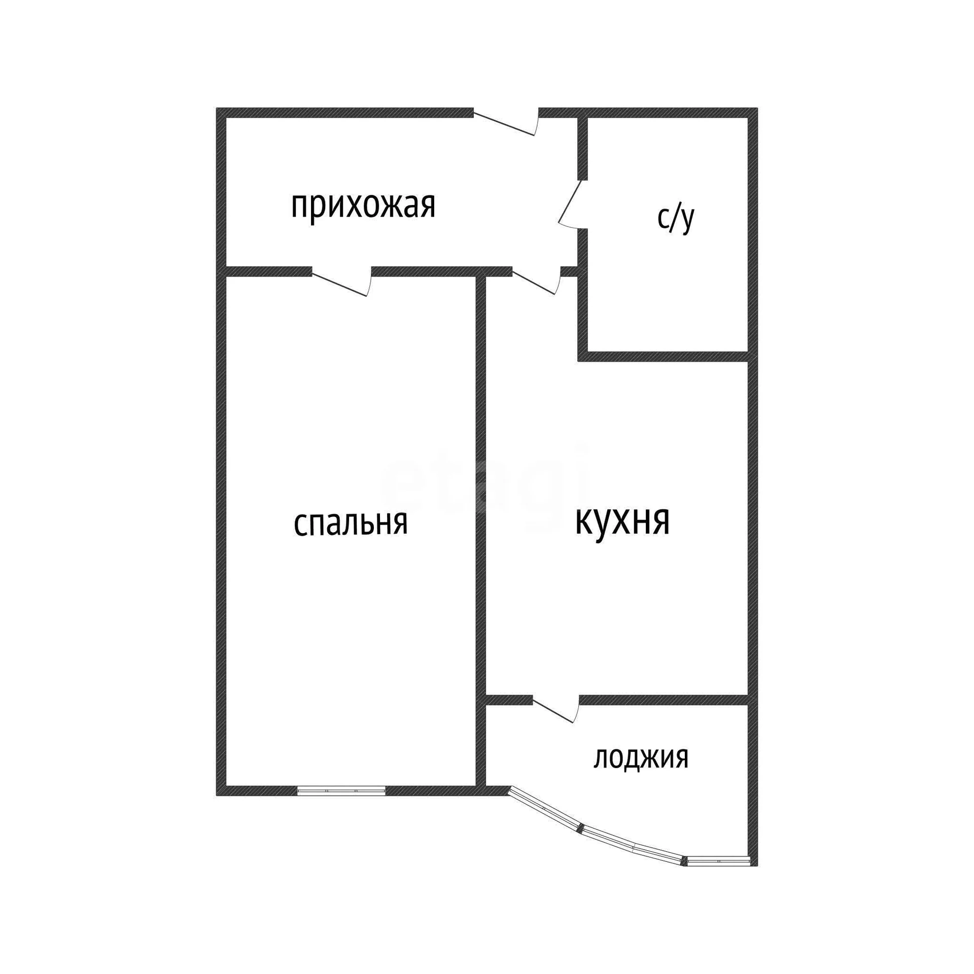 1-к квартира, 38.9м² (улица Адмирала Крузенштерна, 6) - миниатюра 3