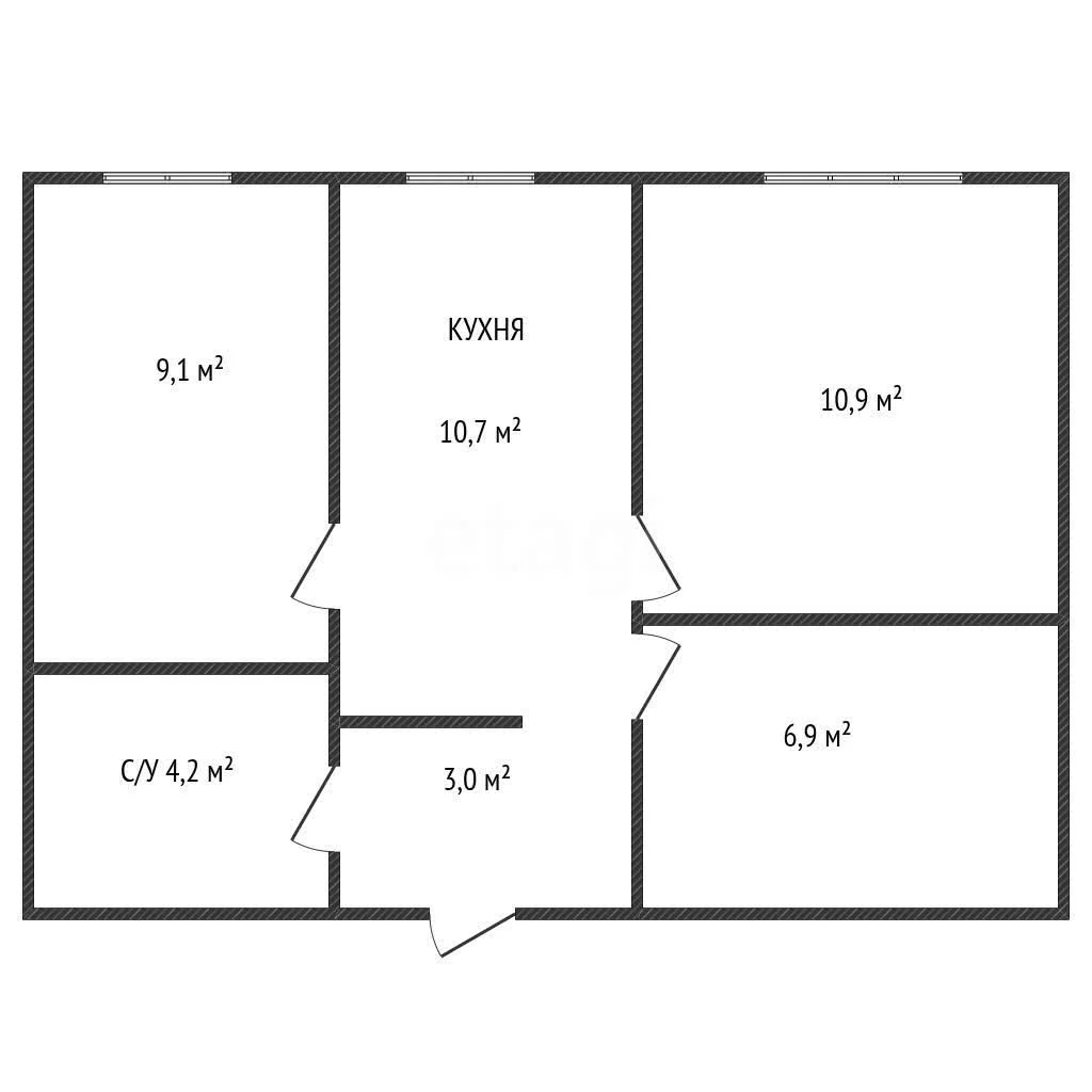 2-к квартира, 45м² (Московская улица, 82) - миниатюра 15