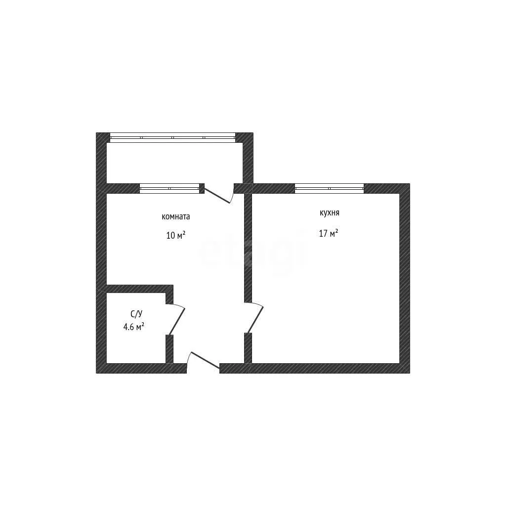 1-к квартира, 31.6м² (улица имени В.М. Комарова, 21/1к3) - миниатюра 9