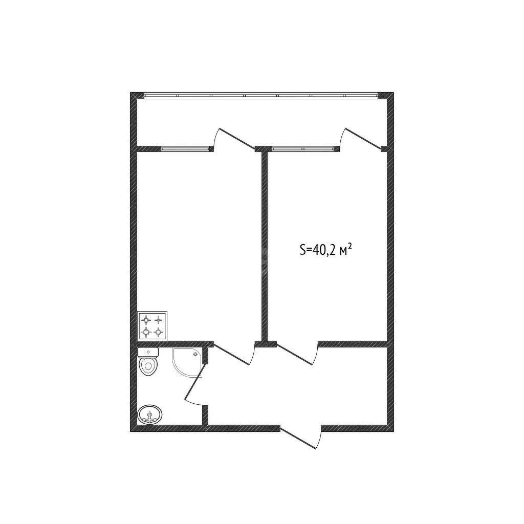1-к квартира, 40.2м² (Старокубанская улица, 139) - миниатюра 16