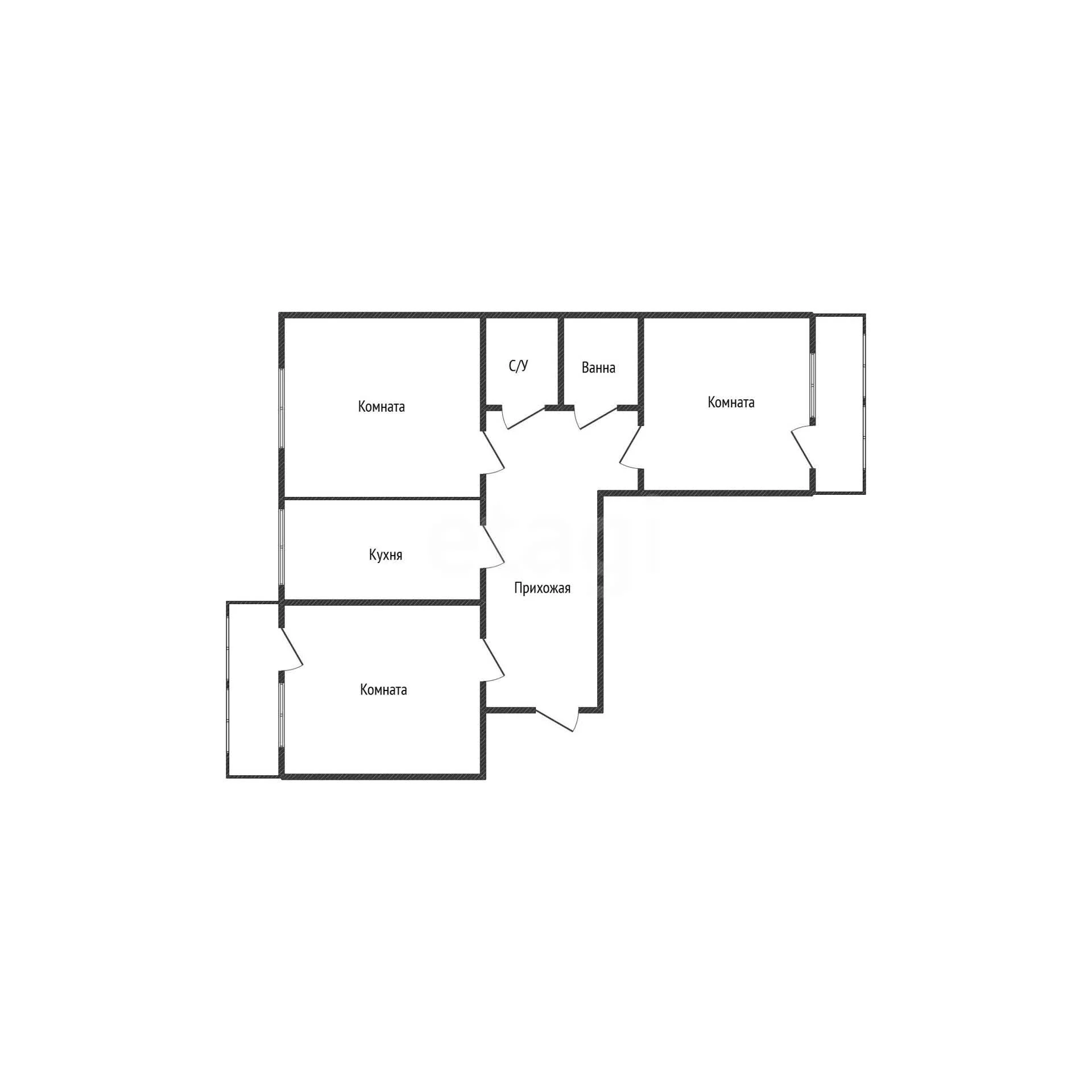 3-к квартира, 61.1м² (Рождественская набережная, 29) - миниатюра 18