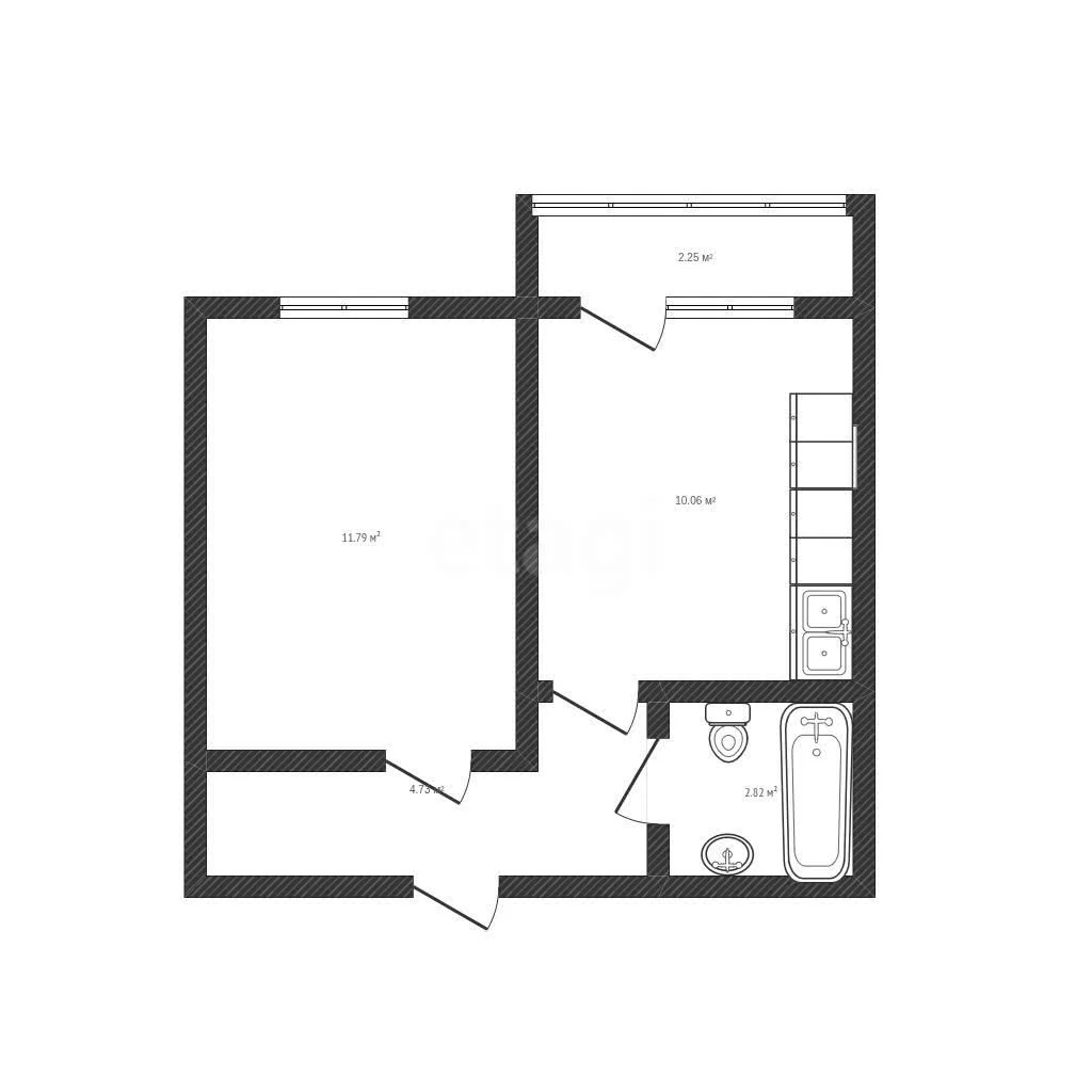 1-к квартира, 29.9м² (Степная улица, 1/1к2) - миниатюра 22