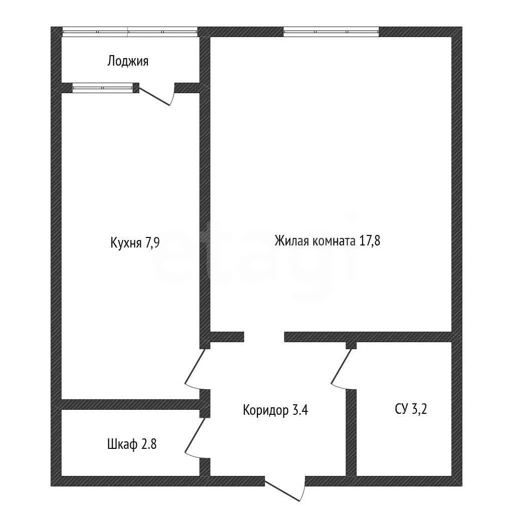 1-к квартира, 35.1м² (улица имени Тургенева, 172) - миниатюра 31