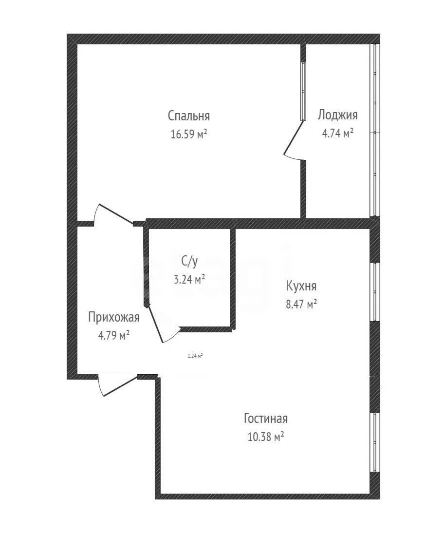 2-к квартира, 45.1м² (2-я Тихая улица, 1/9) - миниатюра 34