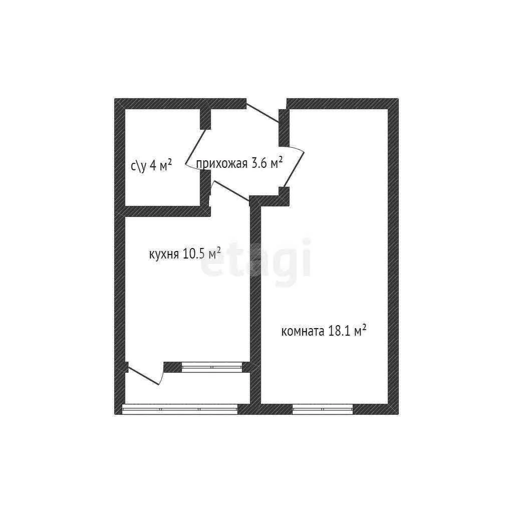 1-к квартира, 36.7м² (улица Лётчика Позднякова, 2к16) - миниатюра 28