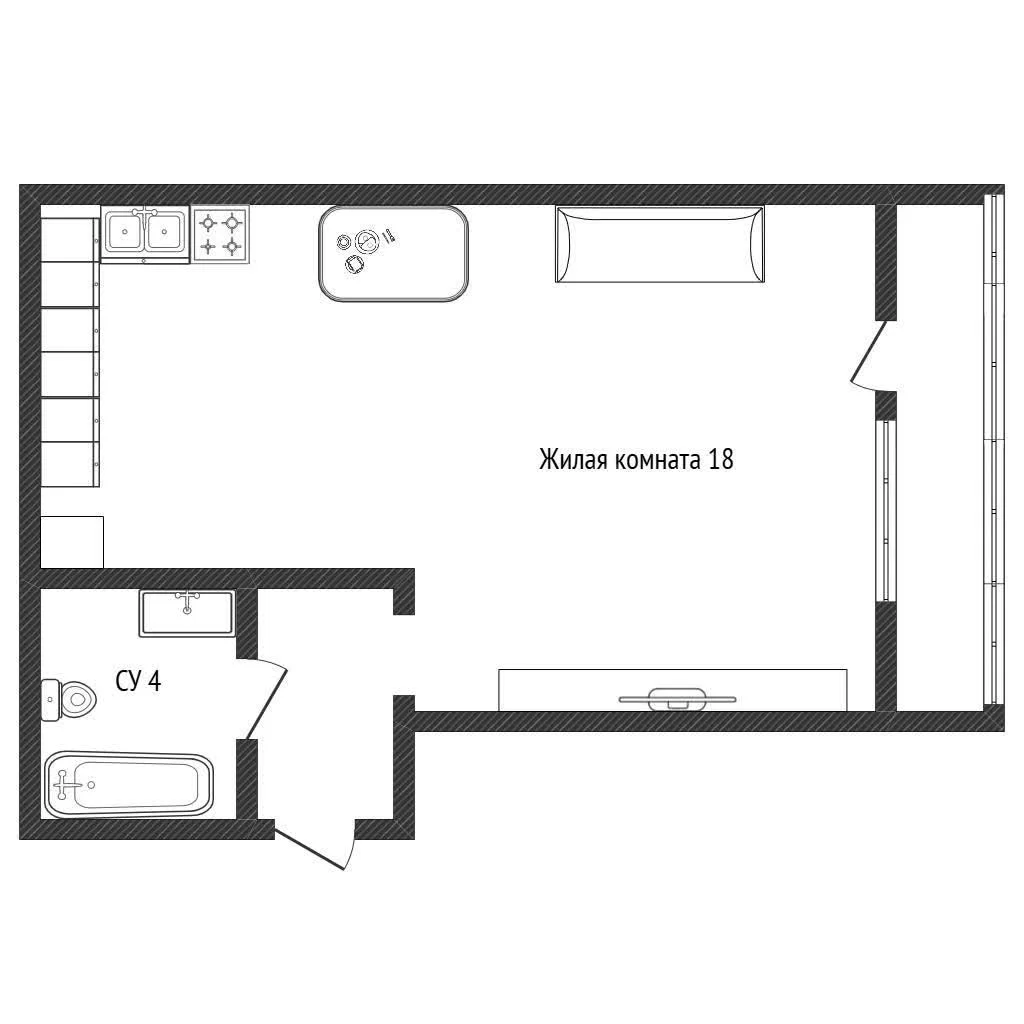 Студия, 22.5м² (улица Тургеневское Шоссе, 33/5к36) - миниатюра 13