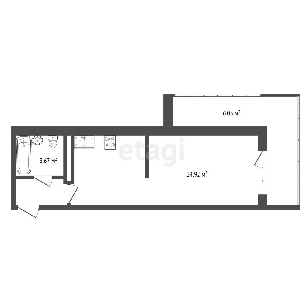 Студия, 28.3м² (улица Стасова, 10) - миниатюра 30