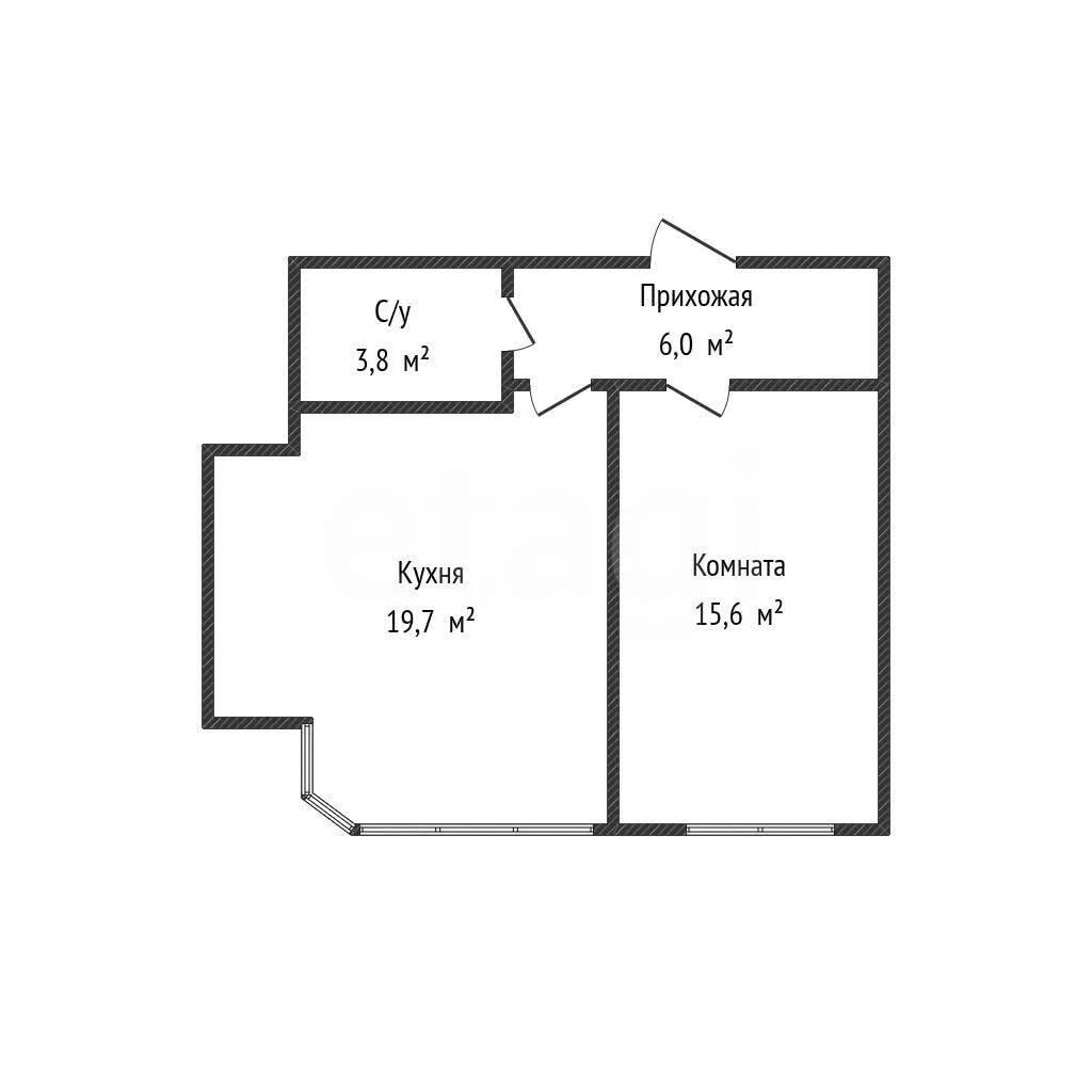 1-к квартира, 45.1м² (улица Гагарина, 188/2к1) - миниатюра 10
