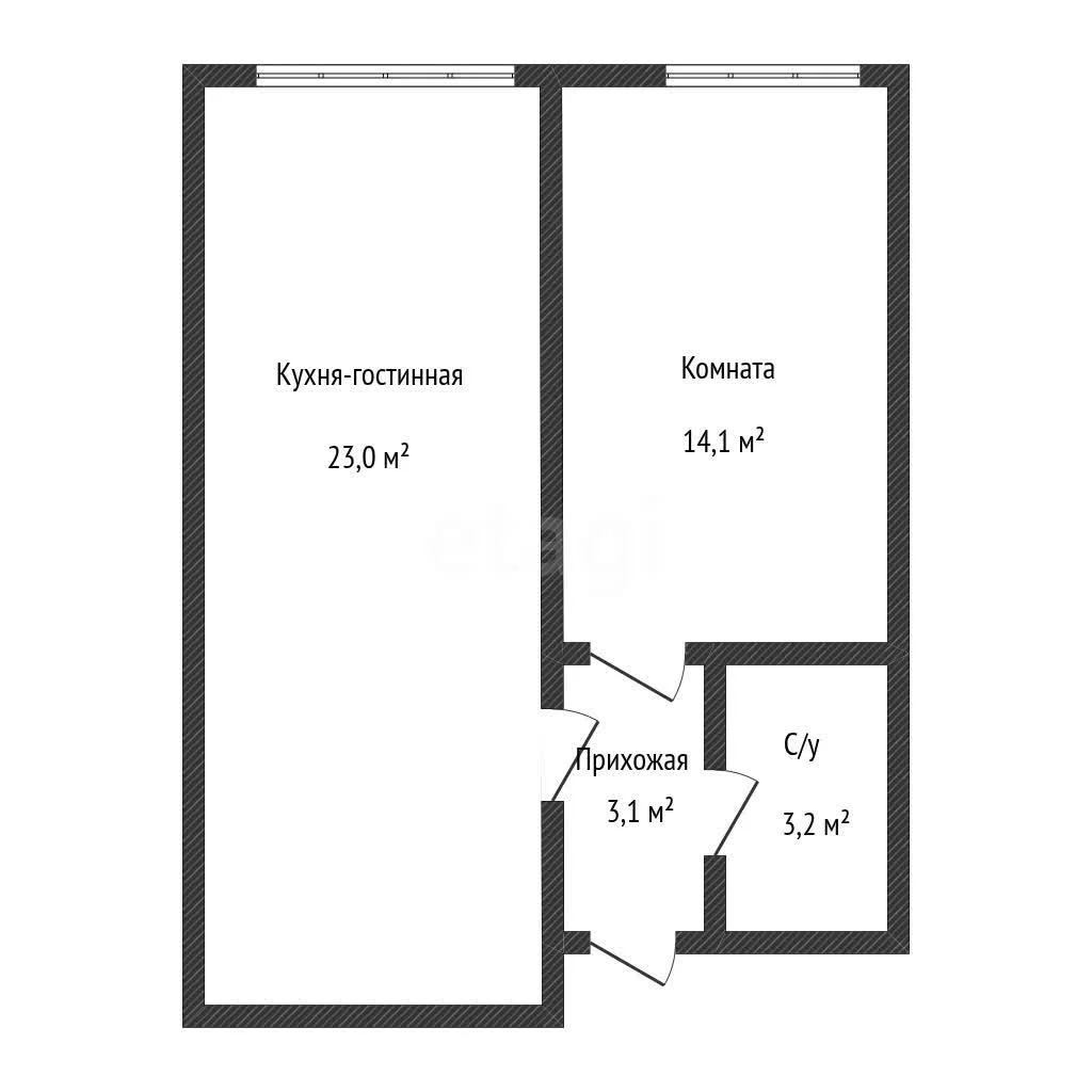 1-к квартира, 43.4м² (Песочная улица, 1к5) - миниатюра 23
