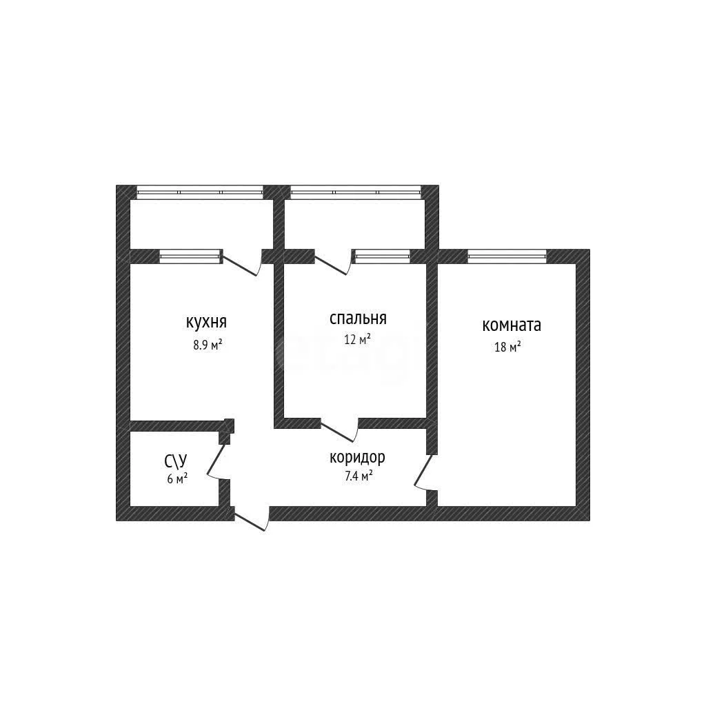 2-к квартира, 52.3м² (улица Евгении Жигуленко, 13) - миниатюра 8