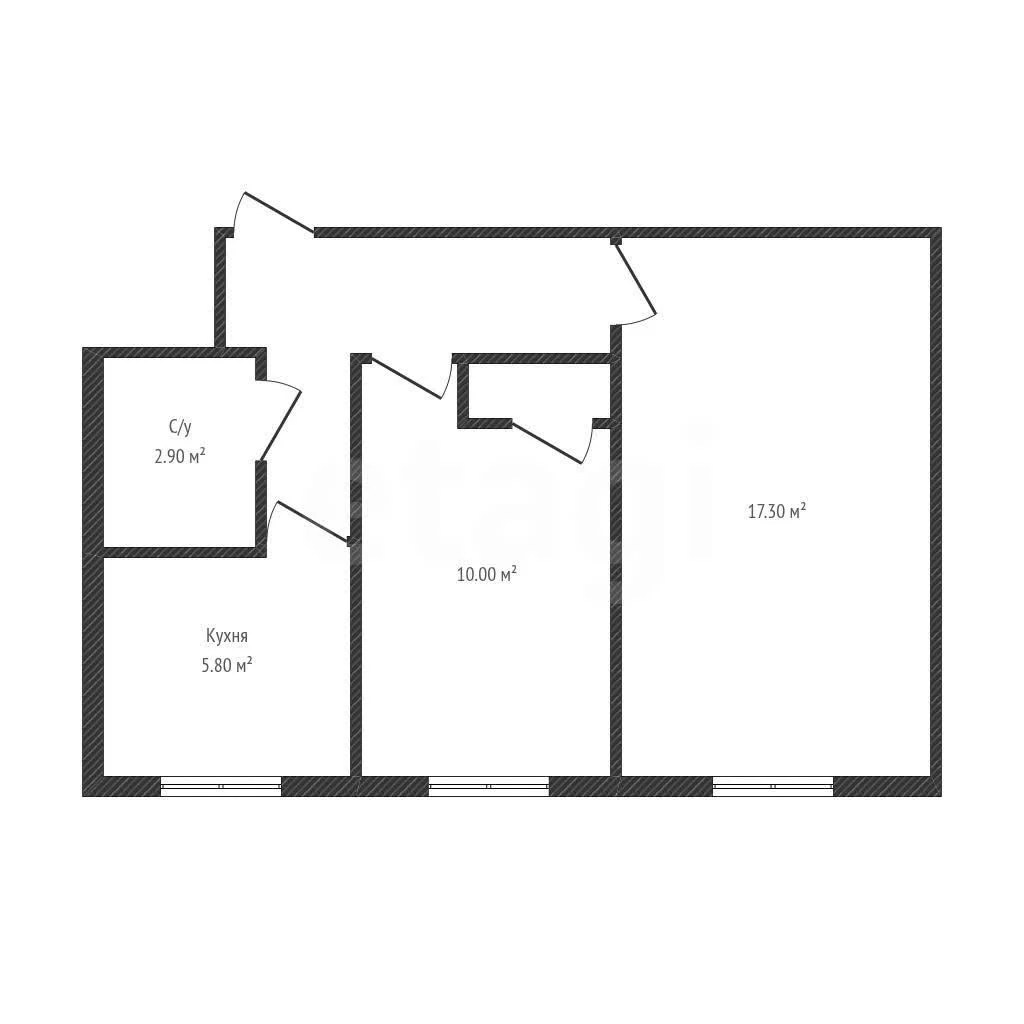 2-к квартира, 43м² (улица Айвазовского, 110) - миниатюра 8