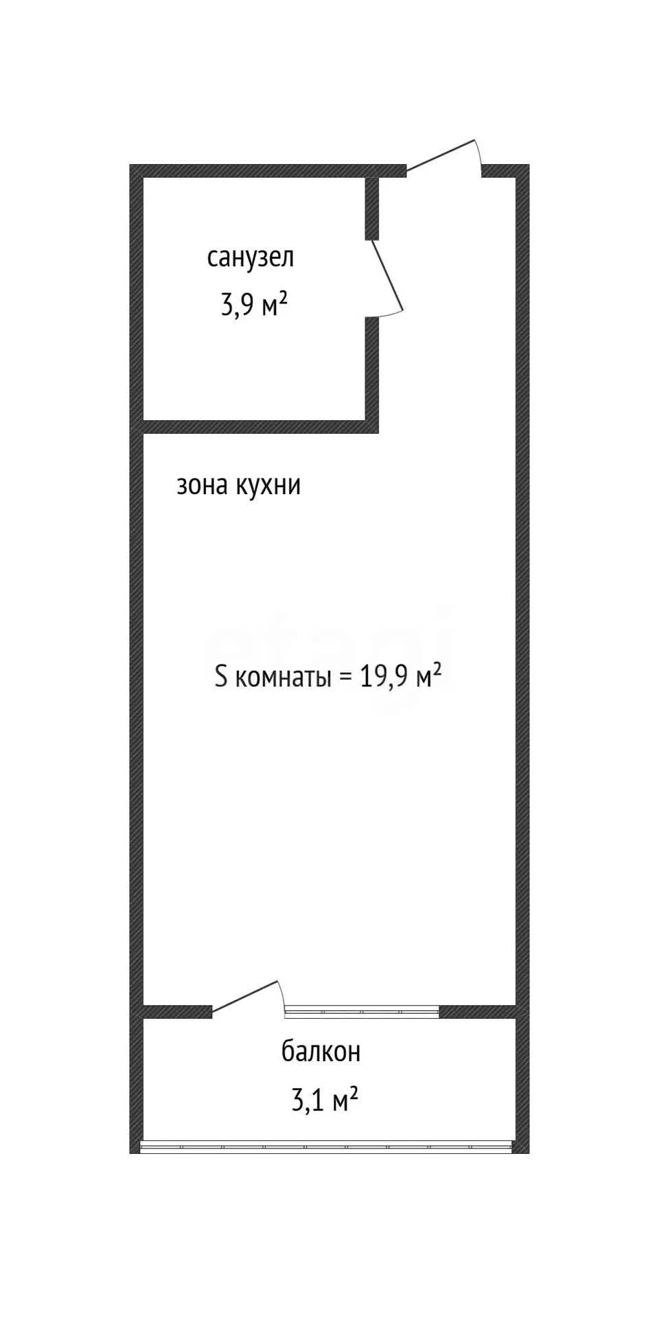 Студия, 23.8м² (улица Заводовского, 14) - миниатюра 8