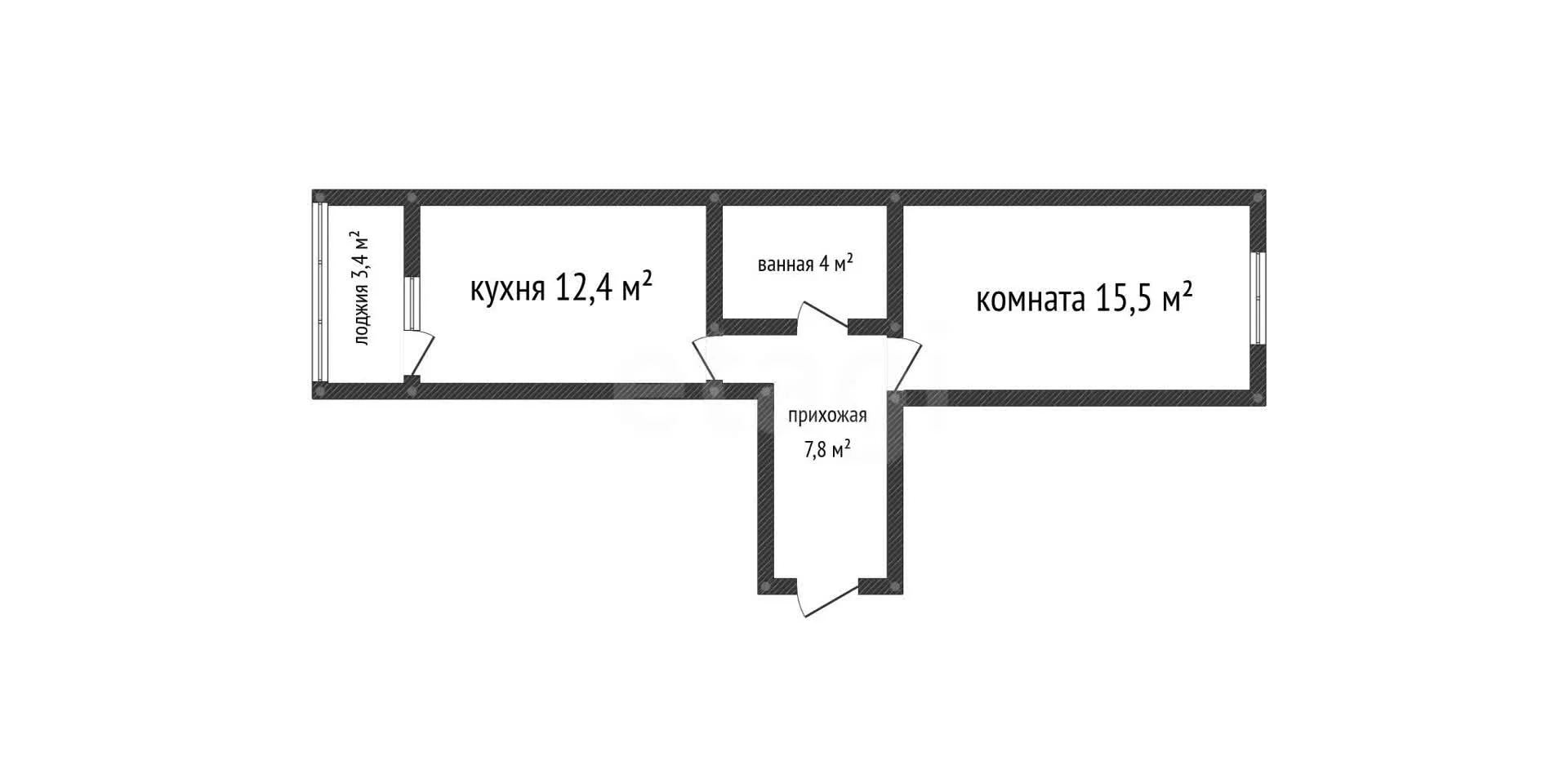 1-к квартира, 40.6м² (Дубравная улица, 1) - миниатюра 9