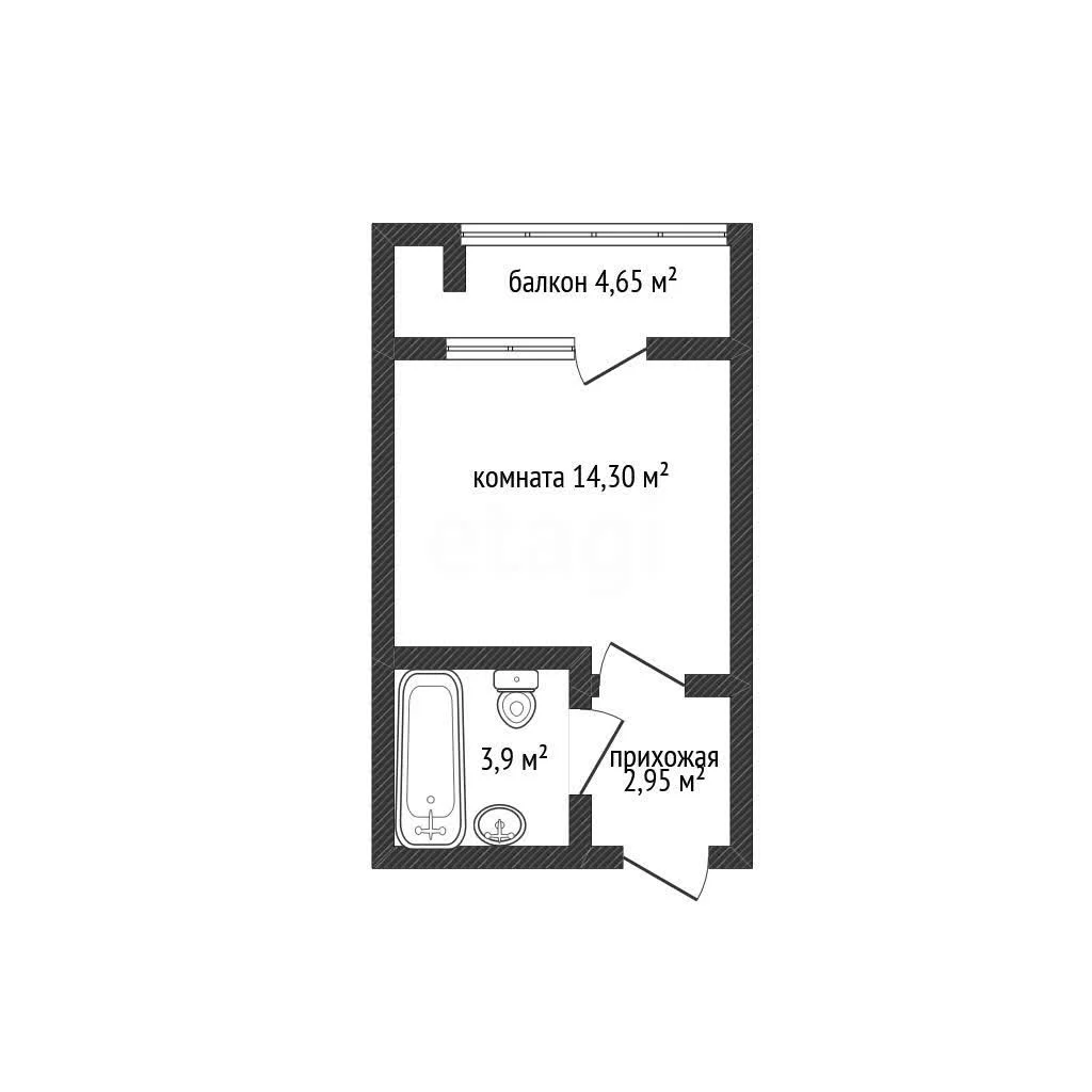 Студия, 21.5м² (улица Западный Обход, 39/1к6) - миниатюра 10