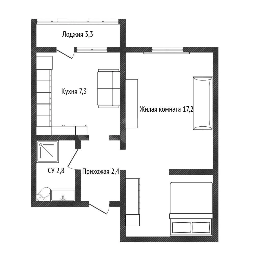 1-к квартира, 29.7м² (улица Тургеневское шоссе, 33/2к33) - миниатюра 22
