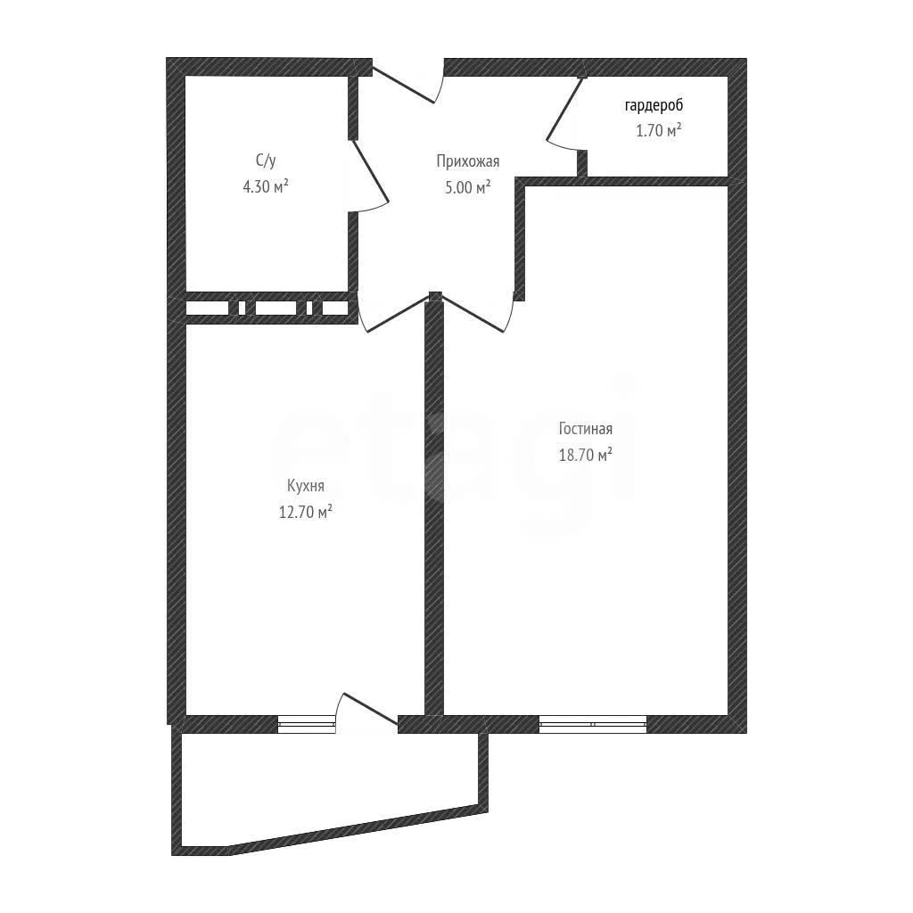 1-к квартира, 42.4м² (проезд Репина, 5) - миниатюра 29