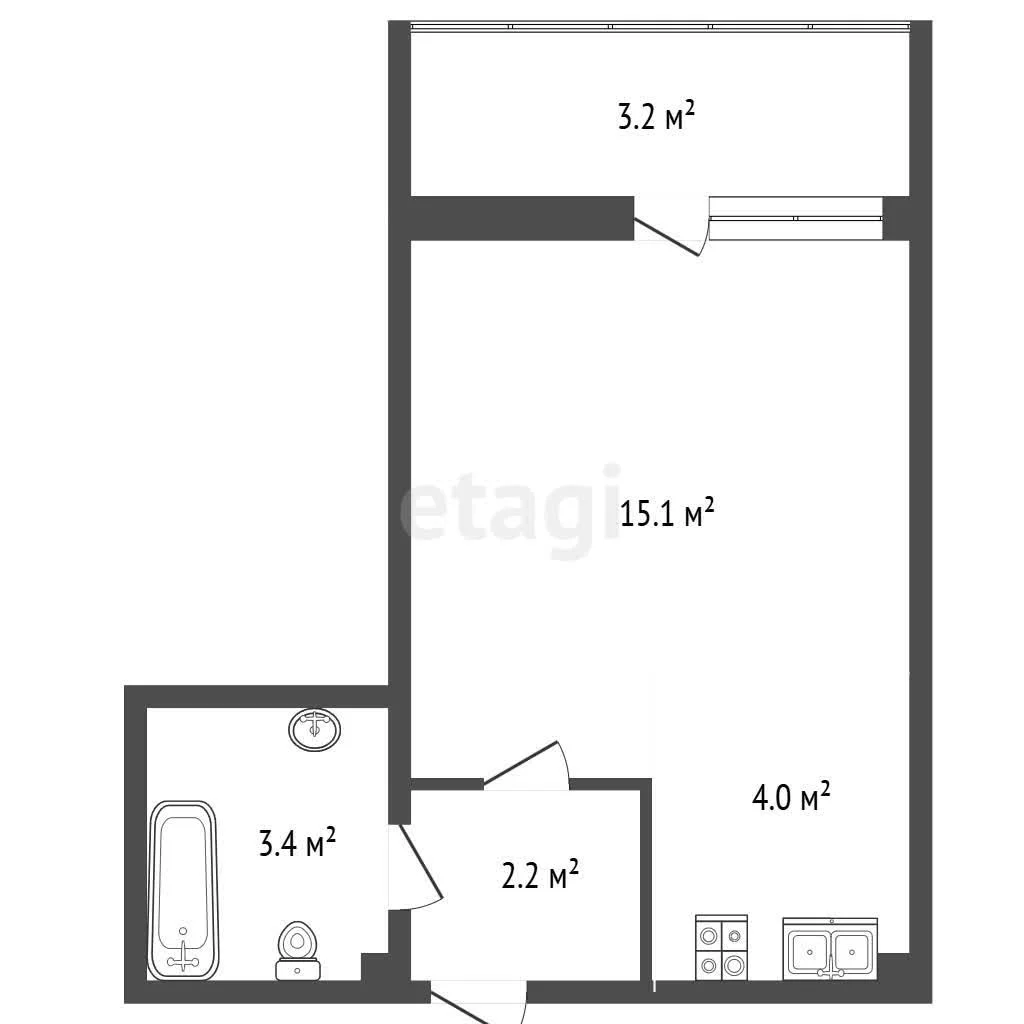 Студия, 23.4м² (улица Западный Обход, 57к1) - миниатюра 24