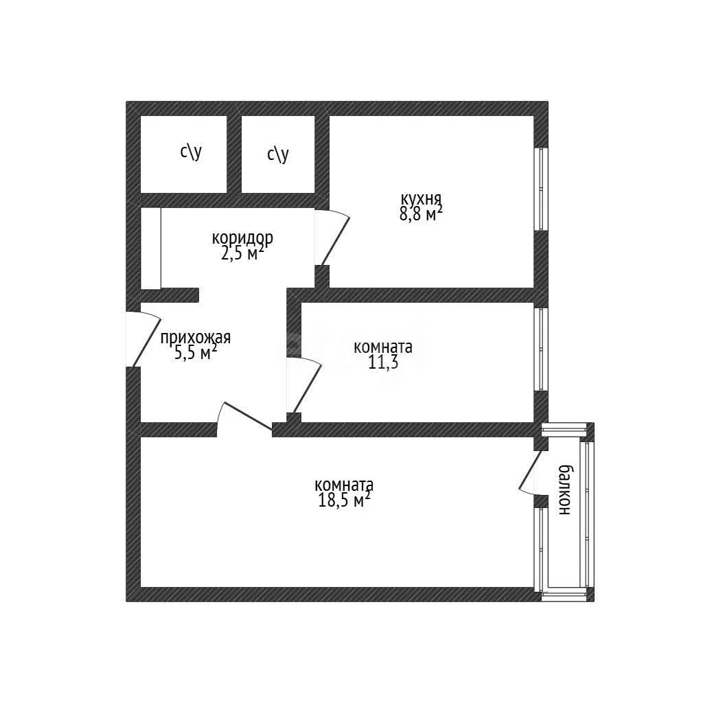 2-к квартира, 51.7м² (улица Бородина, 18) - миниатюра 11