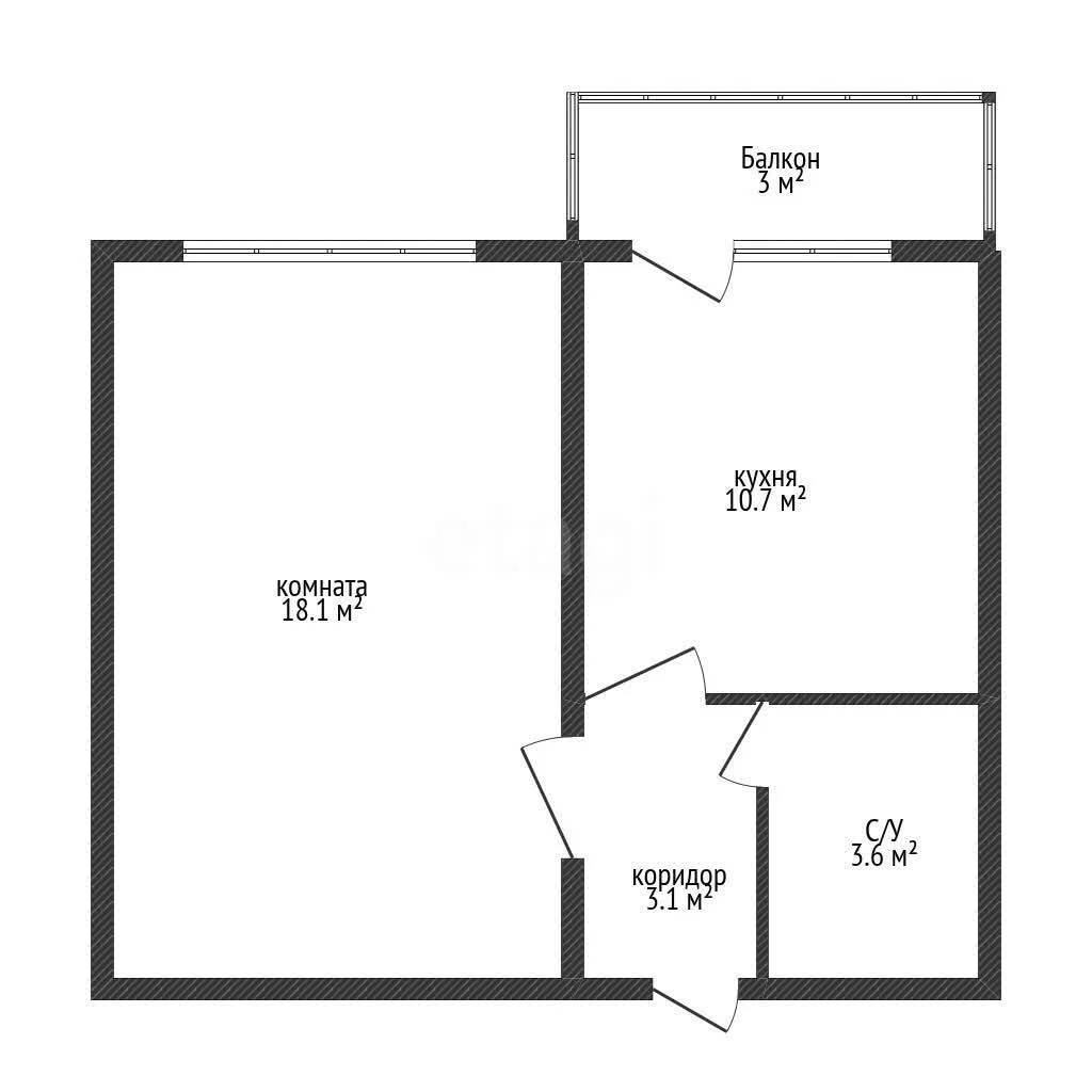 1-к квартира, 35м² (улица имени Валерия Гассия, 10) - миниатюра 9