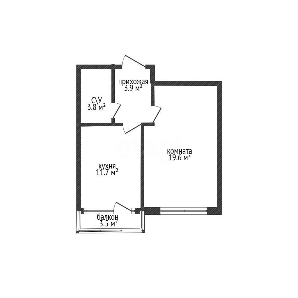 1-к квартира, 39м² (улица Гидростроителей, 63) - миниатюра 13
