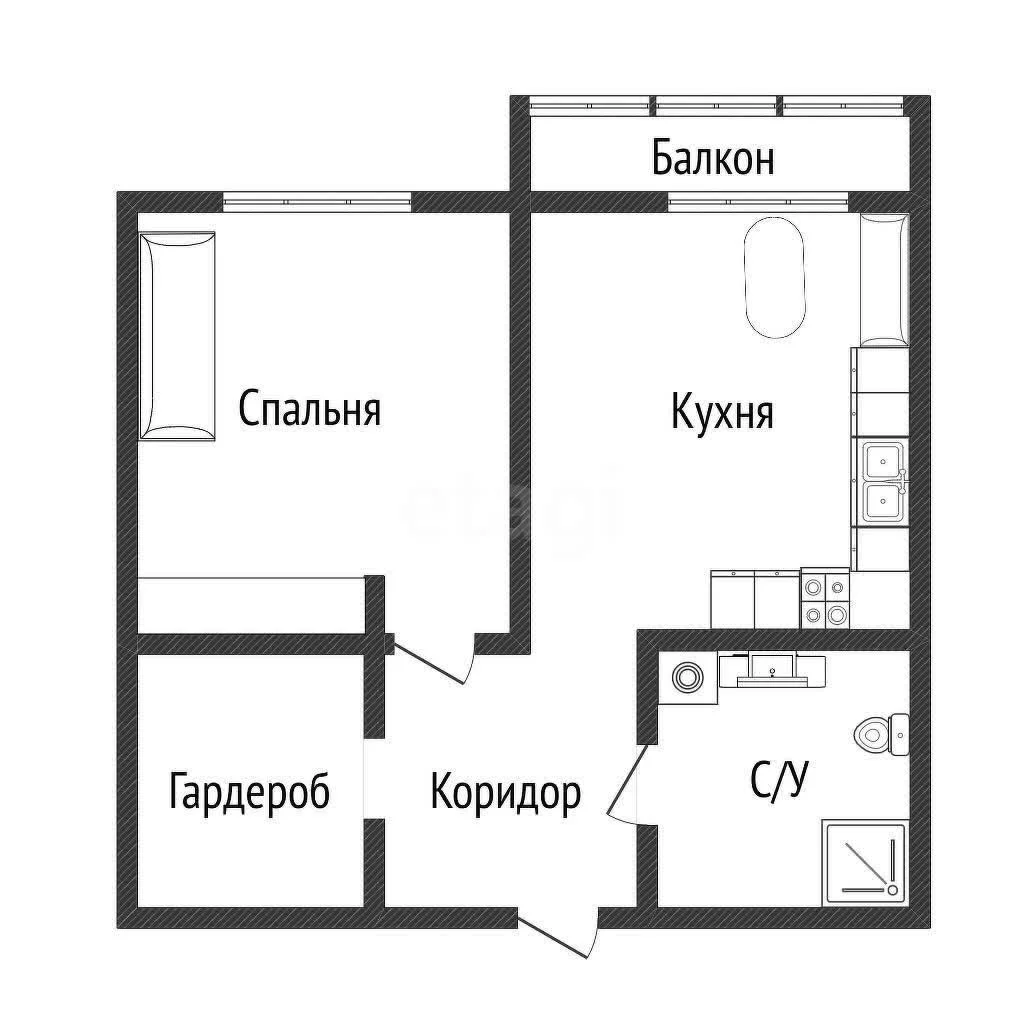 1-к квартира, 35м² (Конгрессная улица, 43) - миниатюра 18