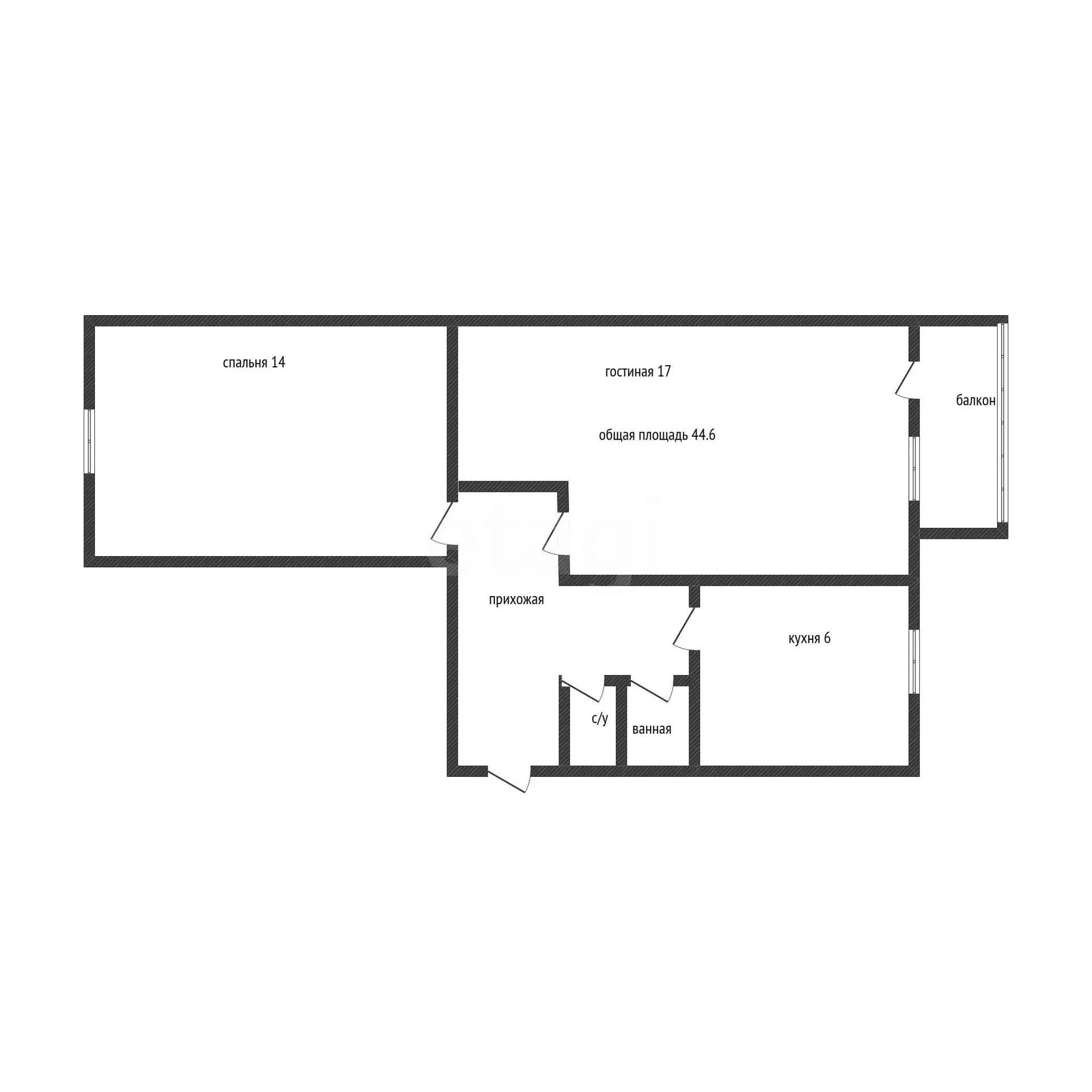 2-к квартира, 44.5м² (улица Дмитрия Благоева, 4) - миниатюра 15