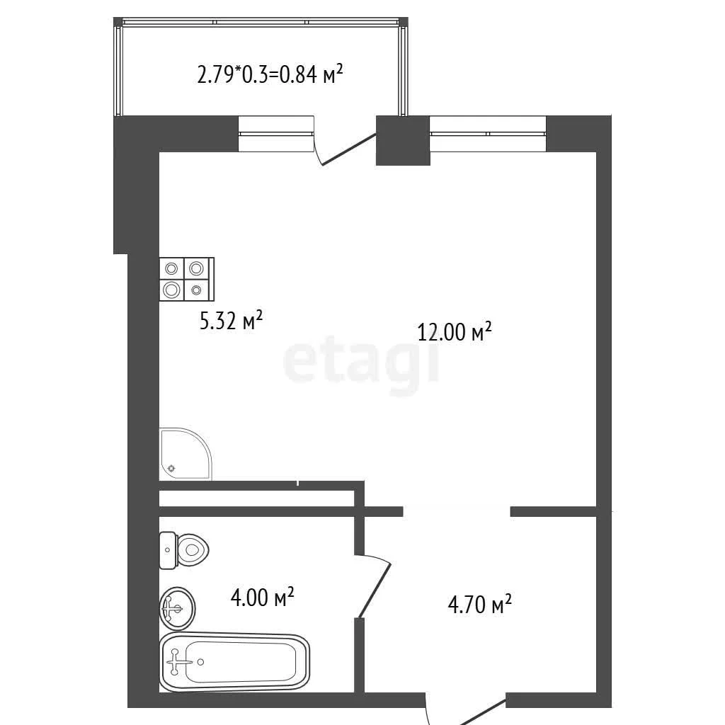 Студия, 26.7м² (Конгрессная улица, 17) - миниатюра 27