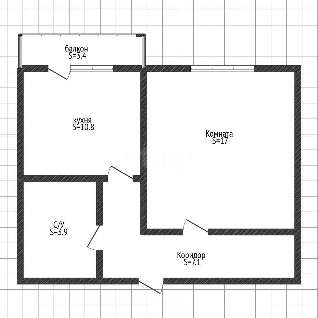 1-к квартира, 38.8м² (улица Гидростроителей, 63) - миниатюра 19