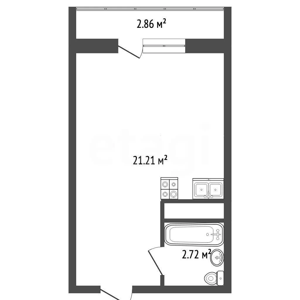 Студия, 24м² (Заполярная улица, 37к5) - миниатюра 30