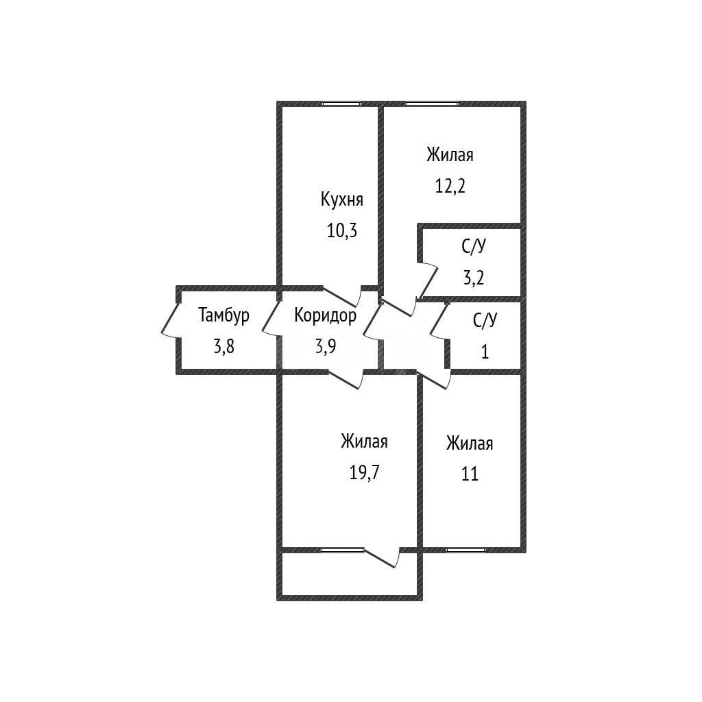 3-к квартира, 70м² (Зиповская улица, 28) - миниатюра 11