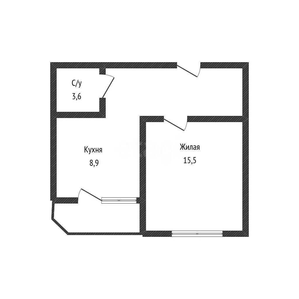 1-к квартира, 35.4м² (Российская улица, 74к2) - миниатюра 10