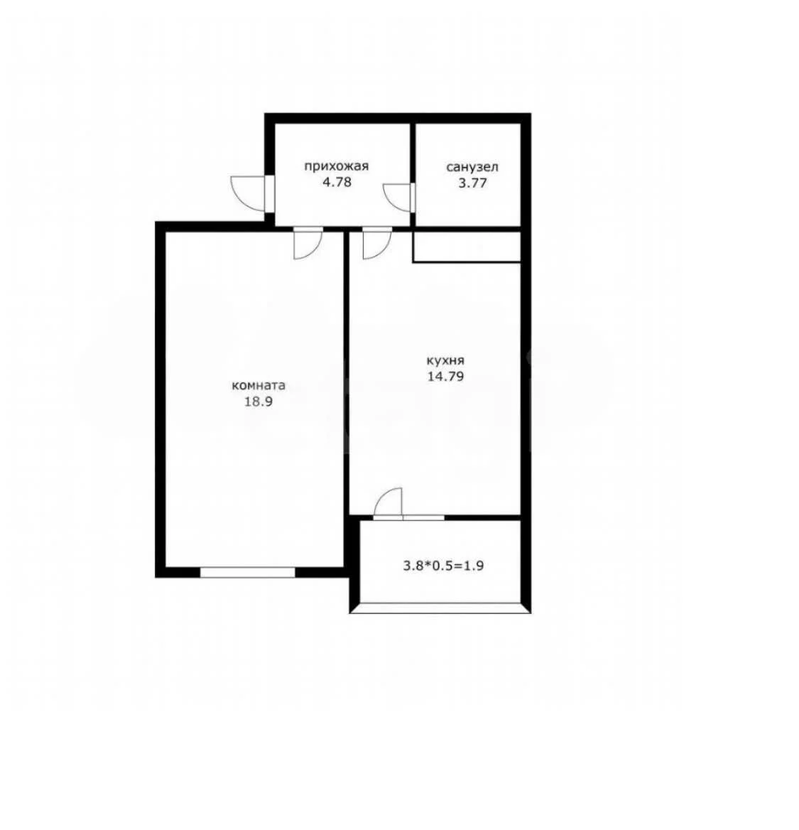 1-к квартира, 42.6м² (Кореновская улица, 57к1) - миниатюра 13
