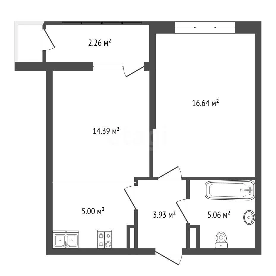 1-к квартира, 45.5м² (улица Автолюбителей, 1гк1) - миниатюра 25