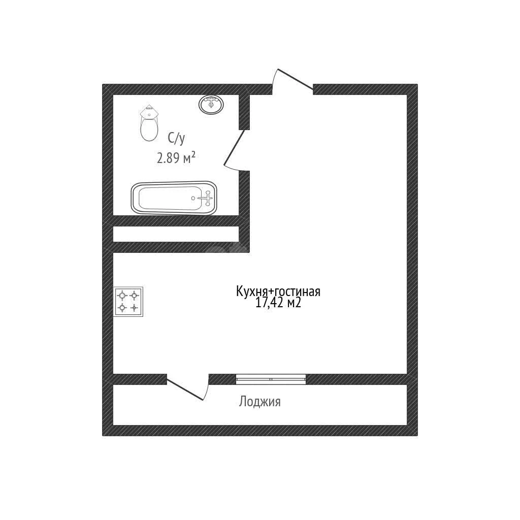 Студия, 21.61м² (улица им. Сорока А.М., 5) - миниатюра 9