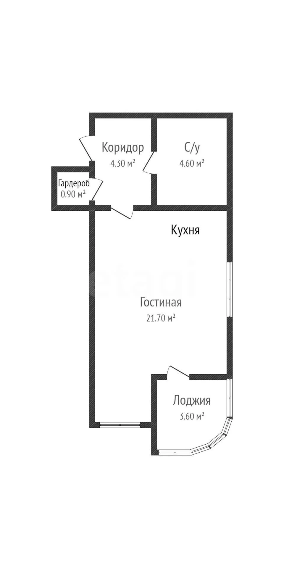 Студия, 31.5м² (Конгрессная улица, 19/3) - миниатюра 11