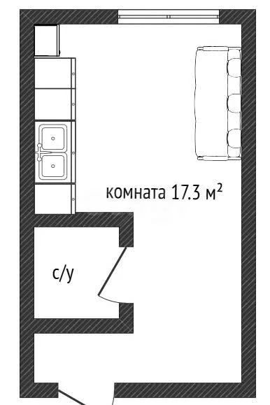 Студия, 17.3м² (Алтайская улица, 10а) - миниатюра 10