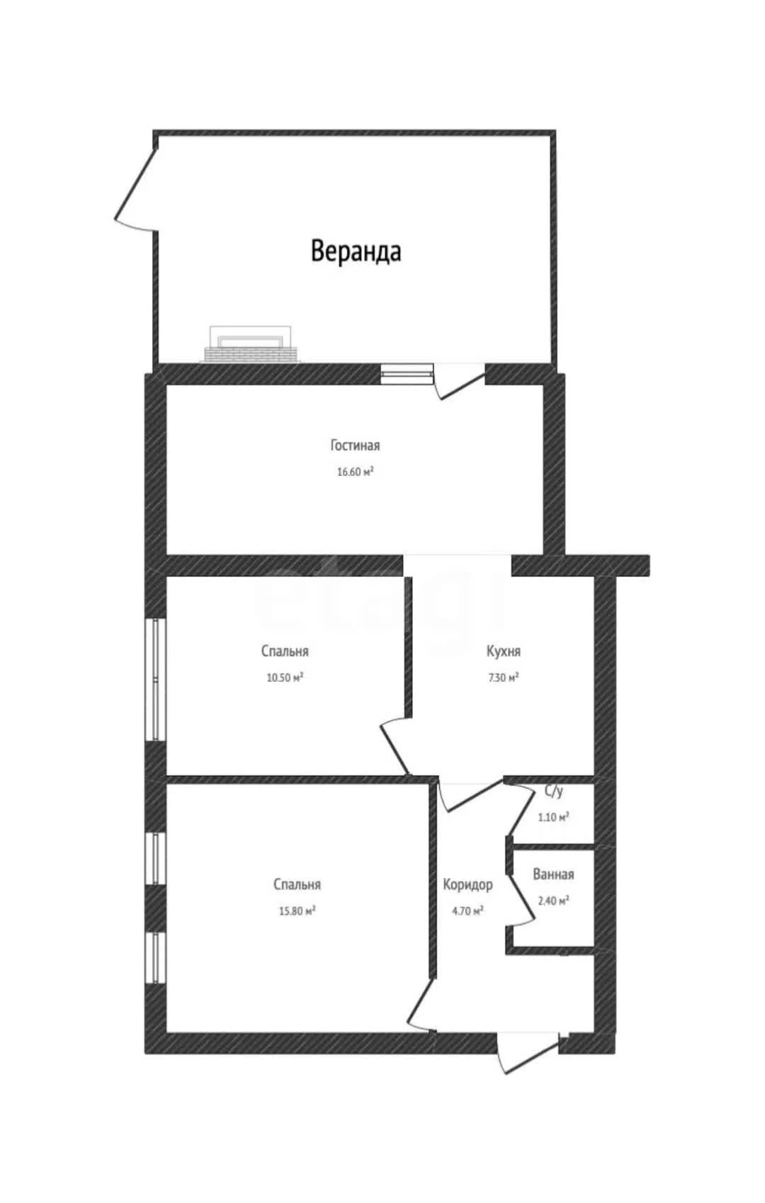 3-к квартира, 58.9м² (улица имени Калинина, 1к13) - миниатюра 23