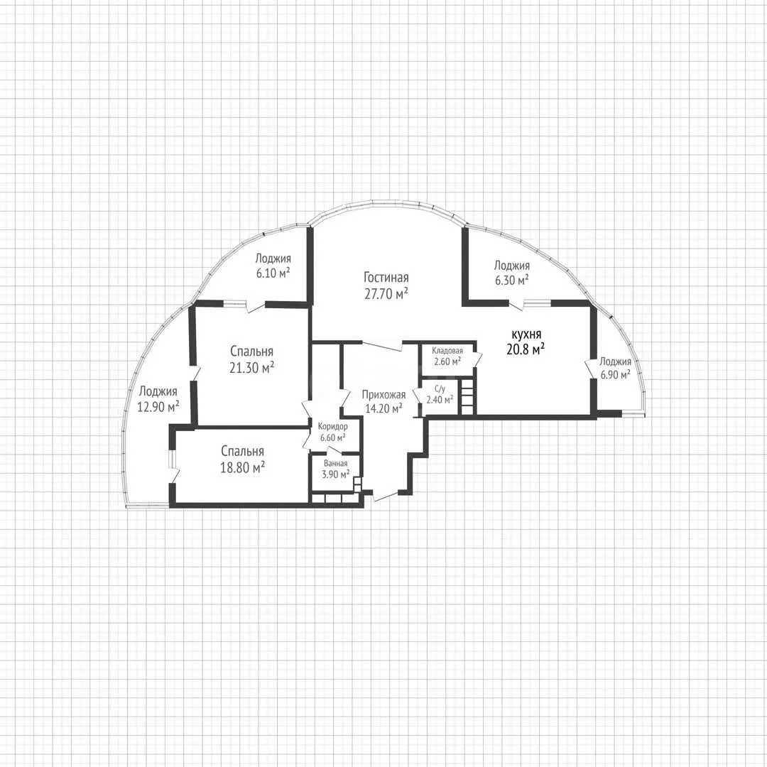 3-к квартира, 118.3м² (Бородинская улица, 137к1) - миниатюра 44