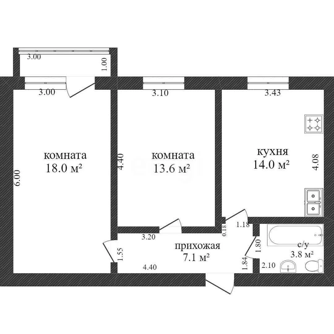 2-к квартира, 51м² (улица Даниила Смоляна, 80) - миниатюра 11
