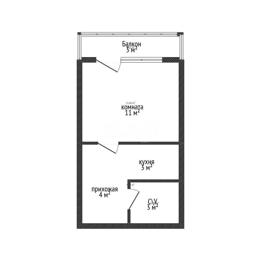 Студия, 24.4м² (Берёзовая улица, 1/1) - миниатюра 12