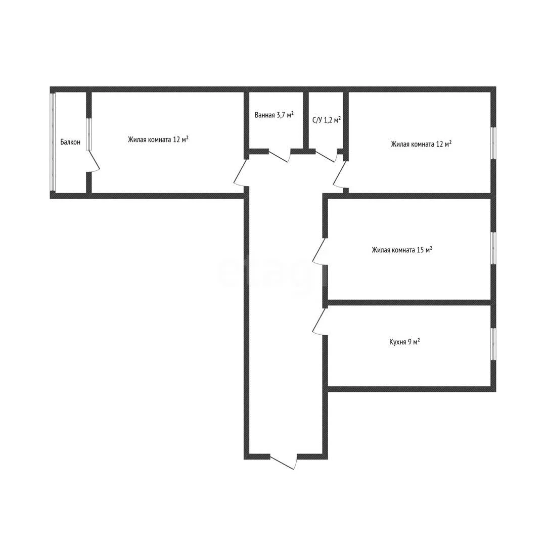 3-к квартира, 69.2м² (улица Циолковского, 6) - миниатюра 18